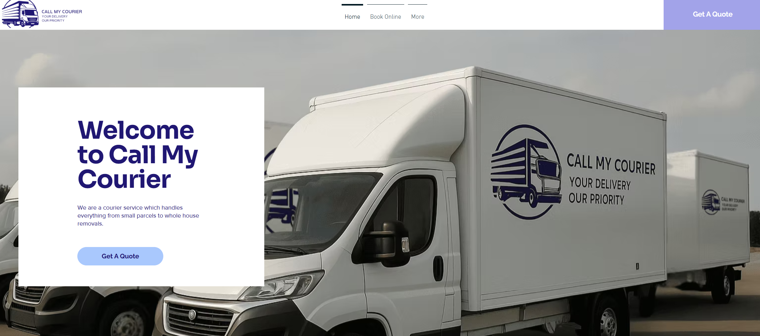 Courier service website and instant quote app built for Call My Courier, designed for fast delivery pricing and streamlined operations